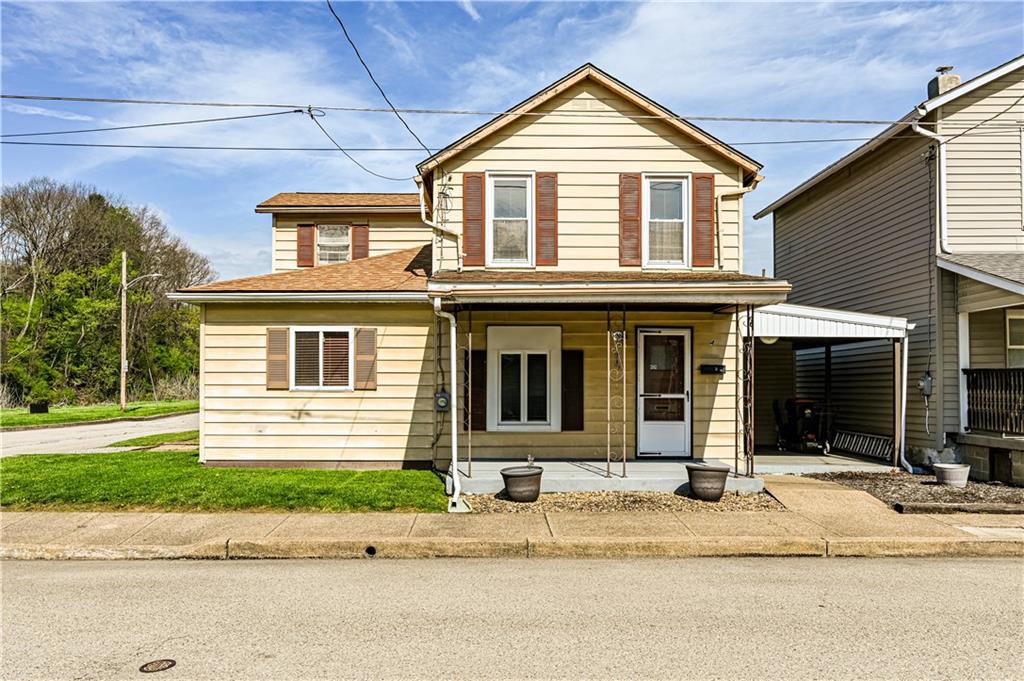 a front view of a house