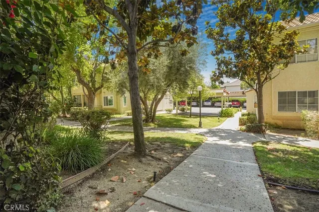 a view of yard with tree in front of it