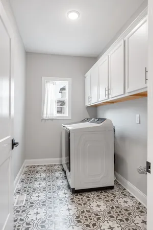 a utility room with a window