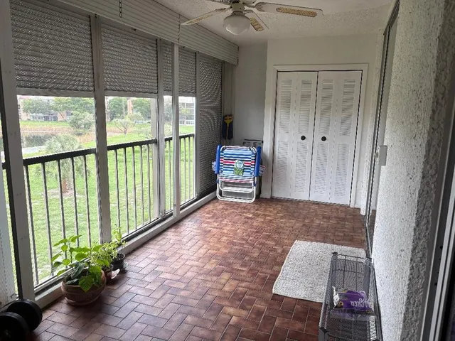 a view of a lake with a big yard