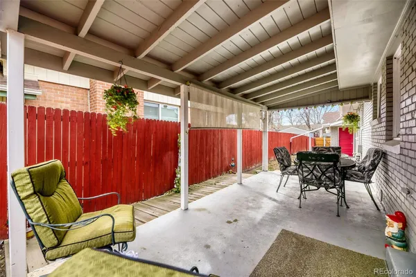 a outdoor space with furniture
