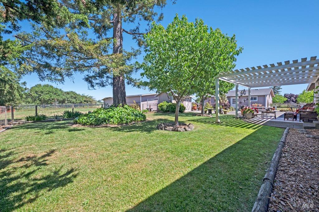 23180 Maffei Road Sonoma, CA 95476 - Photo 35 of 61 View of back yard lawn which is inner fenced for kids and pets.