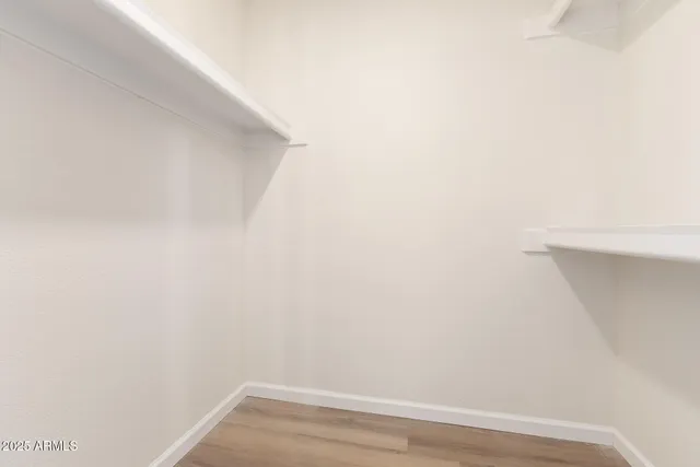 a view of small space with racks on the wall