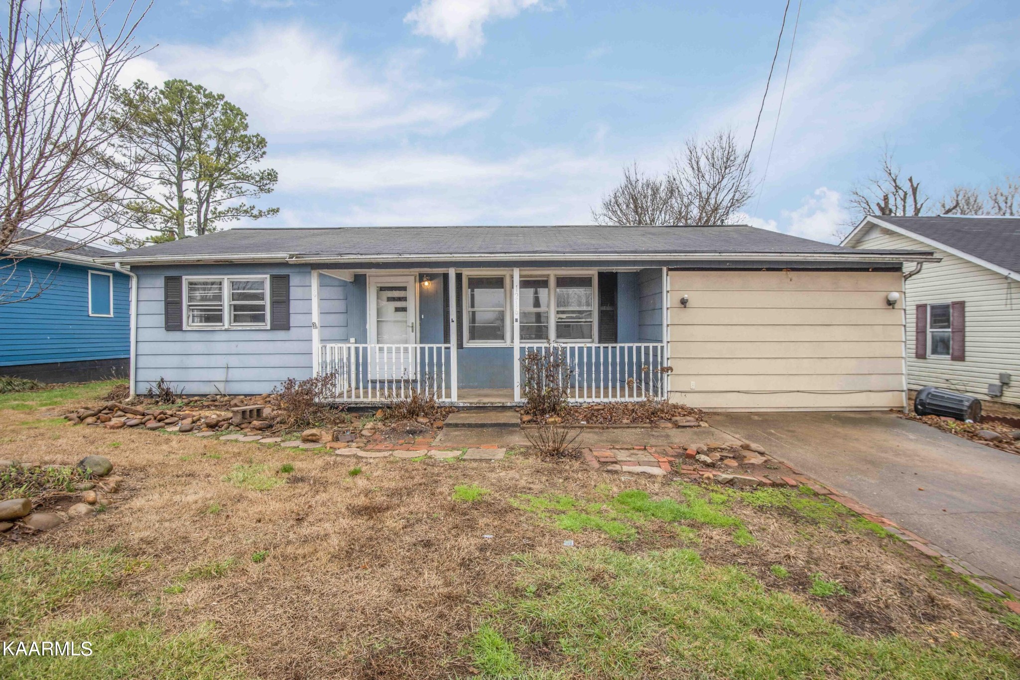 a front view of a house