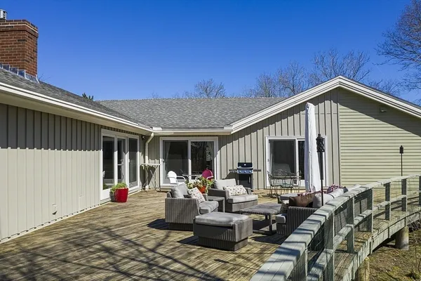 a view of house with patio outdoor seating