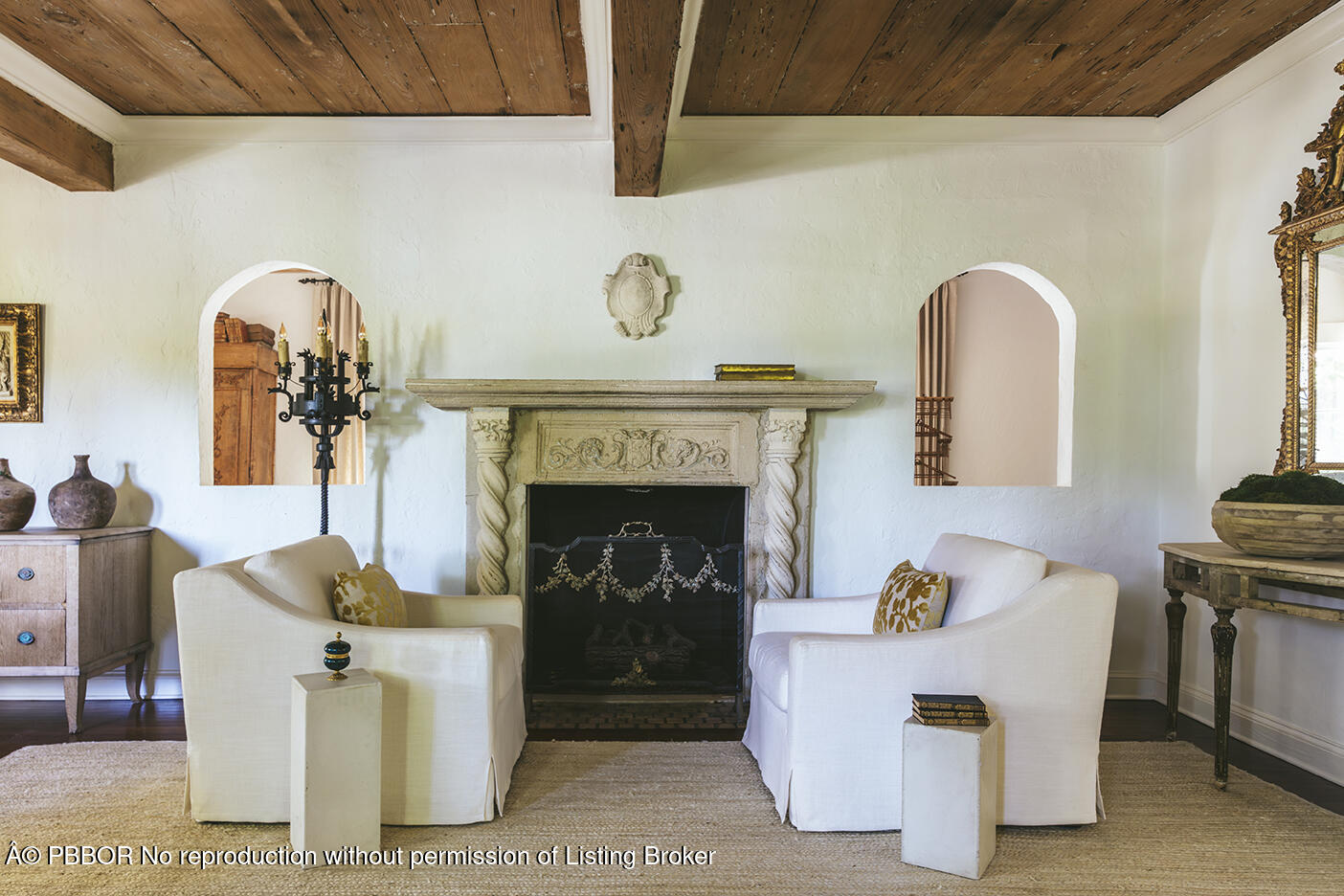 746 Upland Road West Palm Beach, FL 33401 - Photo 3 of 26 a living room with furniture and a fireplace