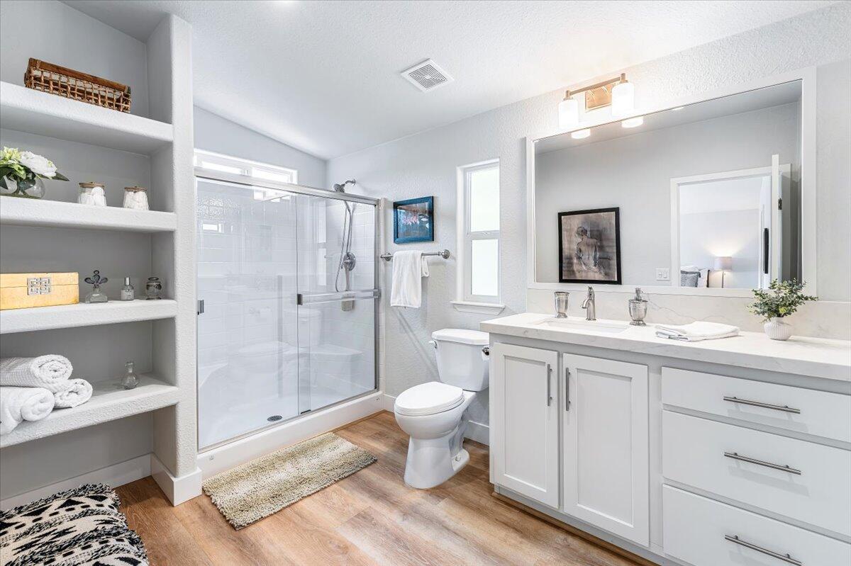 333 Old Mill Road, Unit SPC 157 Santa Barbara, CA 93110 - Photo 12 of 23 a bathroom with a sink toilet and shower