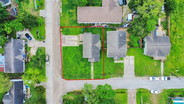 an aerial view of a house