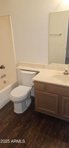 a bathroom with a toilet and a bathtub
