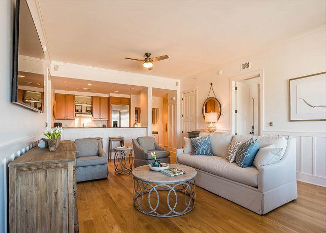 99 Compass Point Way South, Unit 304 Inlet Beach, FL 32461 - Photo 6 of 32 a living room with furniture and a large window
