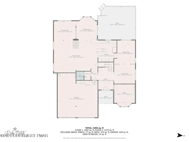 a picture of a room with a white wall and an umbrella