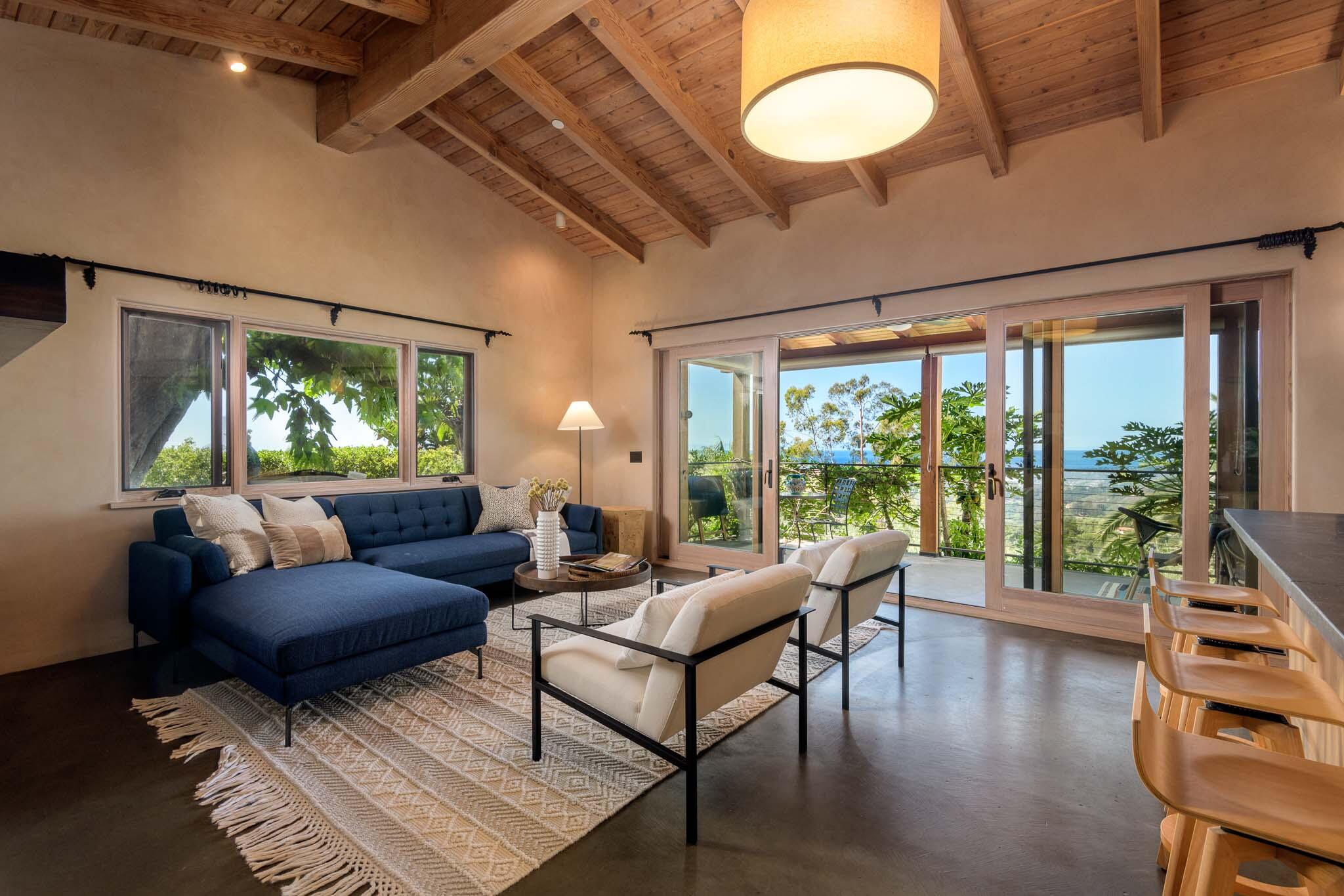 356 East Mountain Drive Montecito, CA 93108 - Photo 35 of 36 a living room with furniture and a large window