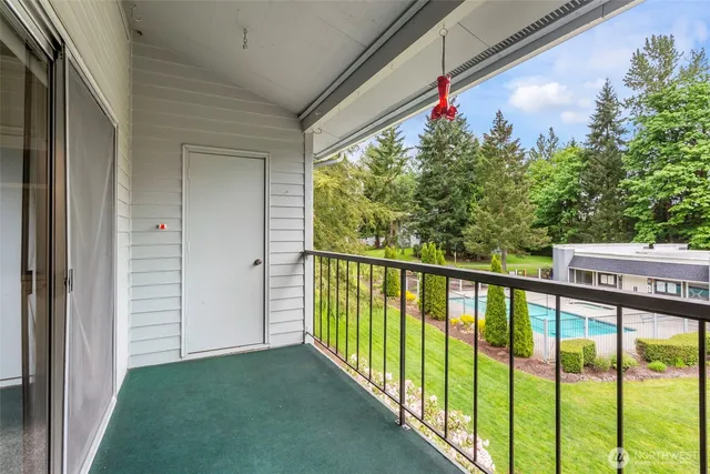 an aerial view of a house with a garden