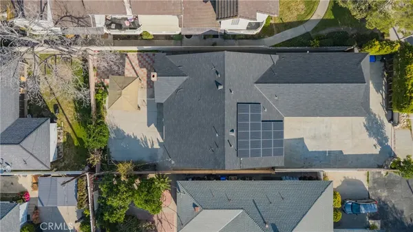 an aerial view of a house