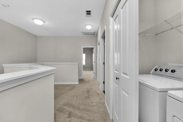 a room with a washer and dryer