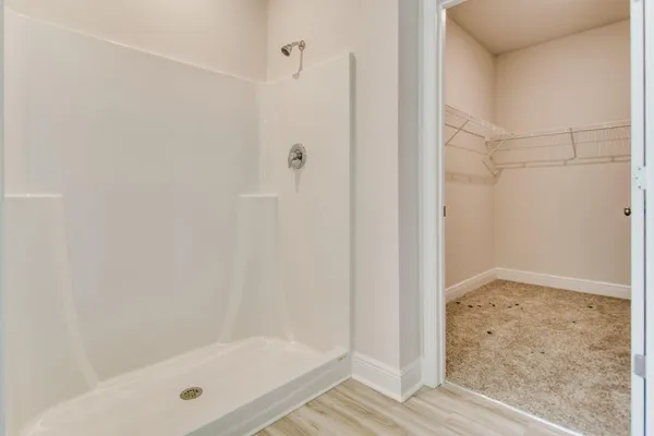 a bathroom with a shower