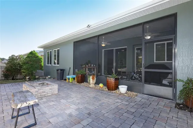a view of a lounge chairs in the patio