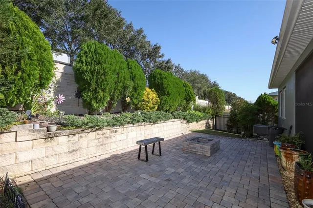 a view of an outdoor space and sitting area