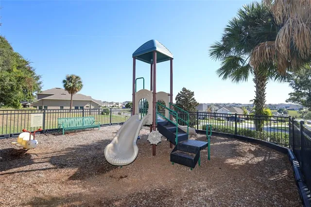a garden view with a seating space
