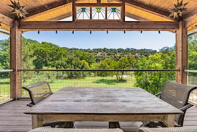 a view of sitting area on roof and deck