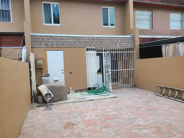 a view of backyard of house