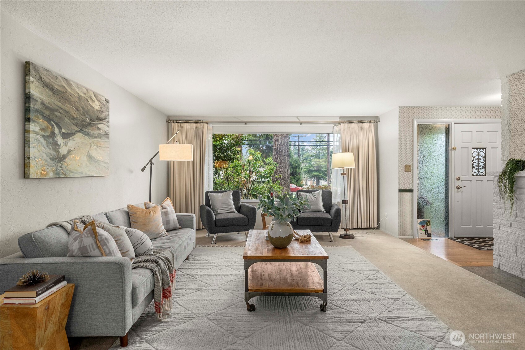 914 Alameda Avenue Fircrest, WA 98466 - Photo 6 of 40 a living room with furniture and a large window