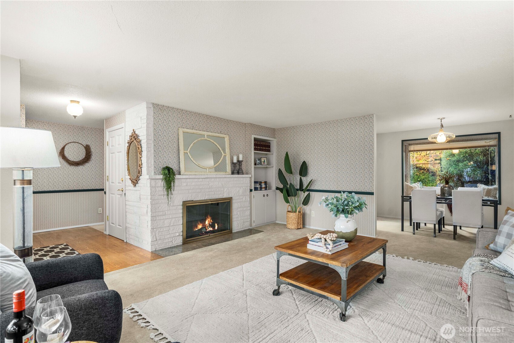 914 Alameda Avenue Fircrest, WA 98466 - Photo 9 of 40 a living room with furniture and a fireplace