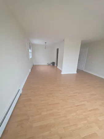 a view of a big room with closet and windows