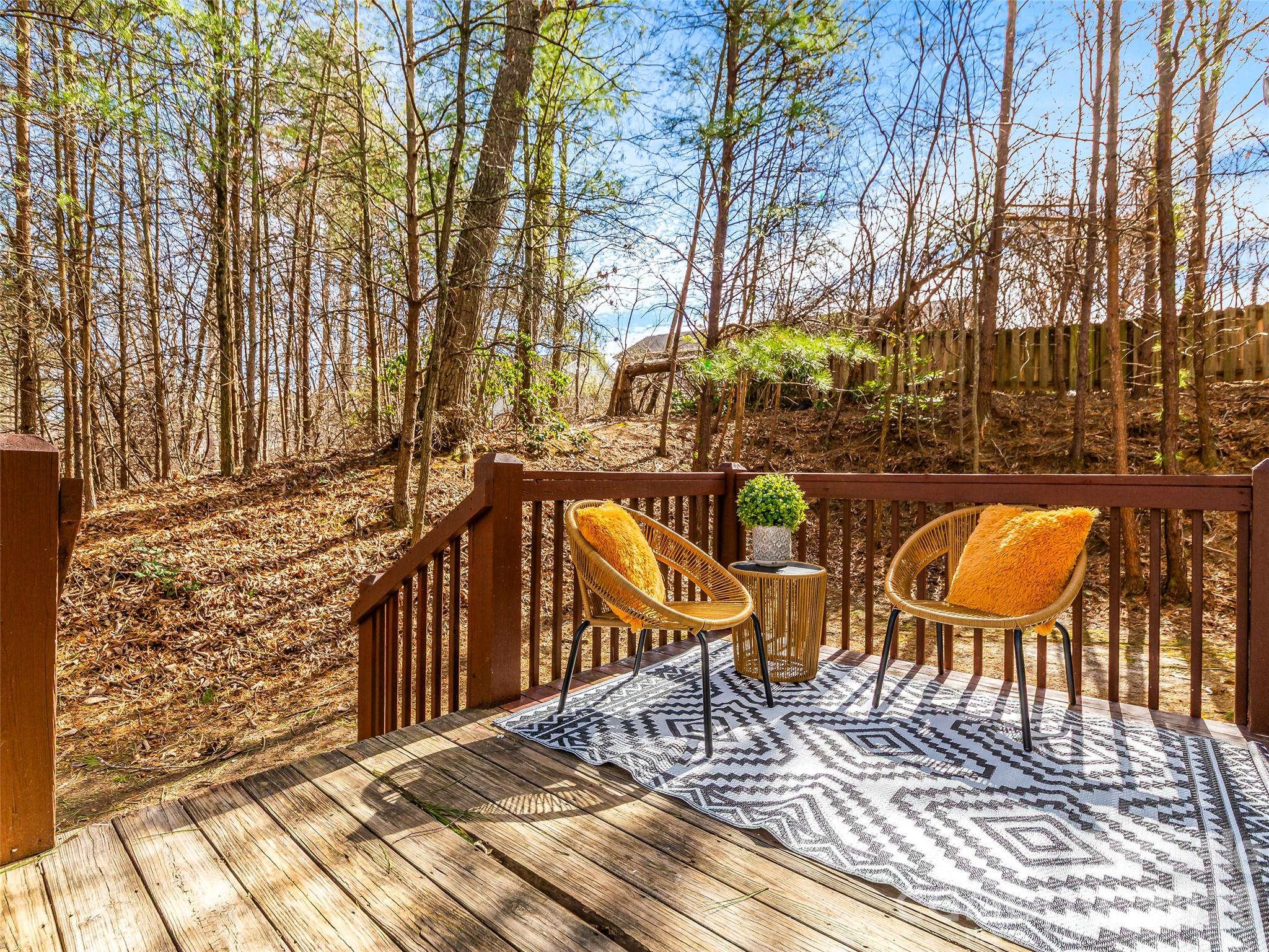 907 Gleason Street Arden, NC 28704 - Photo 37 of 41 a view of balcony with wooden floor and outdoor seating