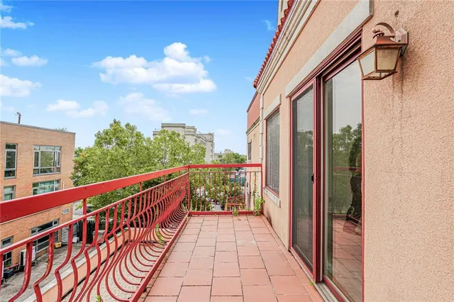 a balcony with view of balcony