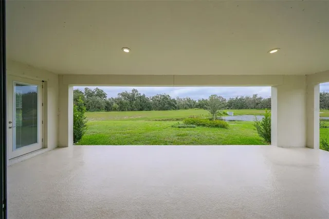 a view of a big yard with potted plants