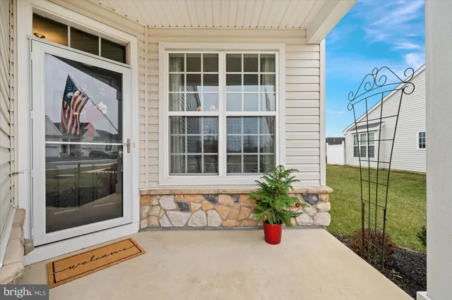 a view of front door and potted plants