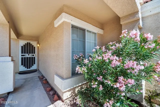 a view of entryway with flower pots