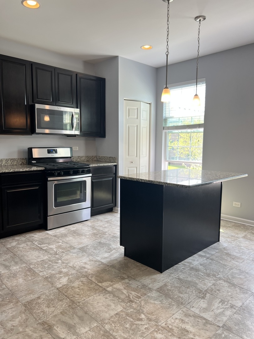 462 Town Center Boulevard Gilberts, IL 60136 - Photo 7 of 30 a kitchen with stainless steel appliances granite countertop a stove a sink and a refrigerator