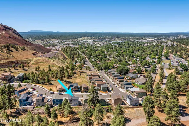 an aerial view of multiple house