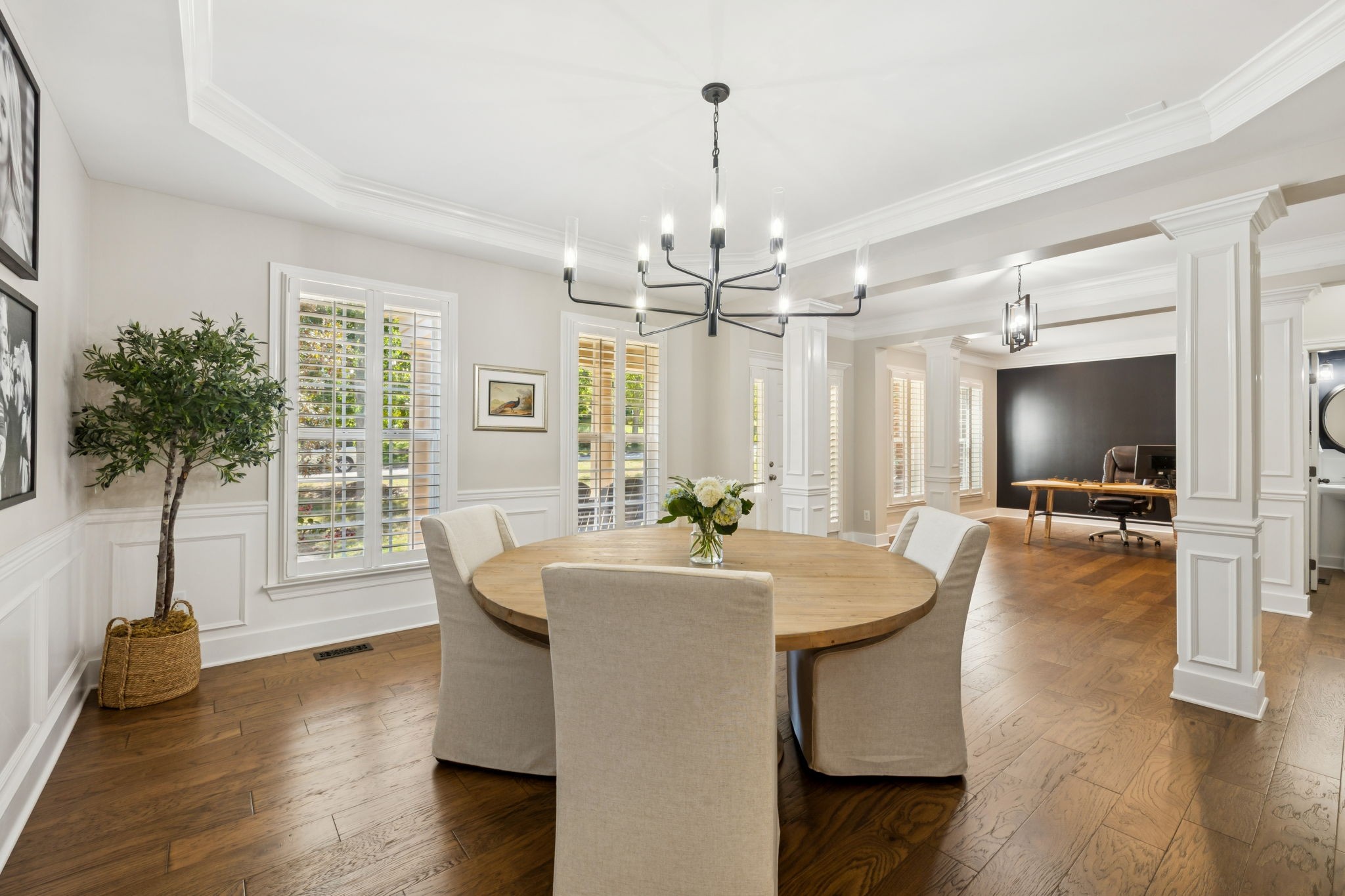 5520 Rathkeale Lane Franklin, TN 37067 - Photo 15 of 89 a view of a dining room with furniture window and wooden floor