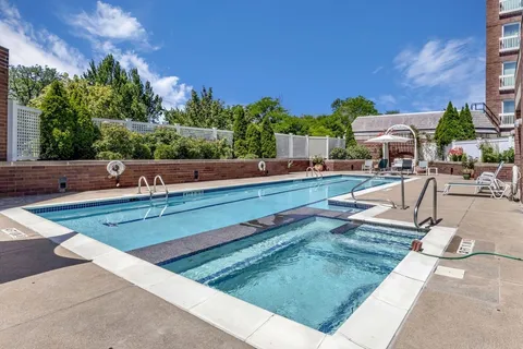 a view of a terrace with sitting area