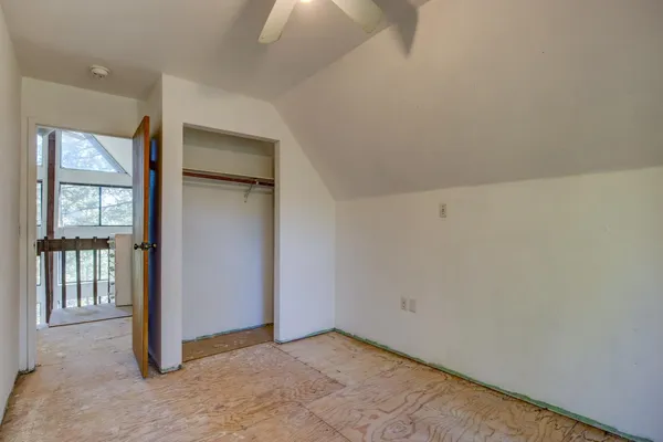 a view of backyard of house