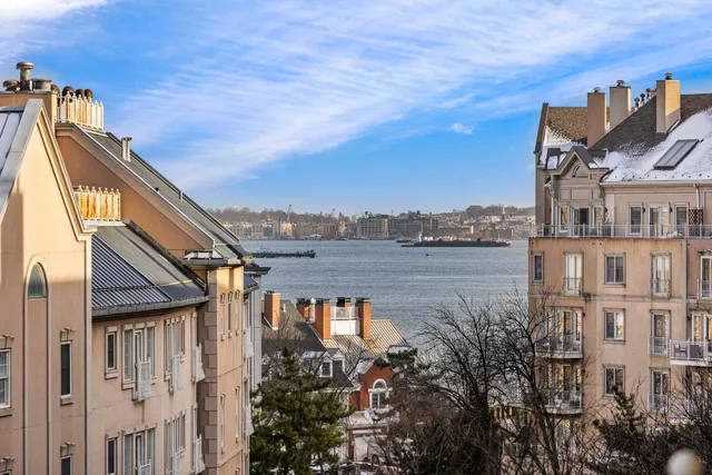 a view of a city from a balcony