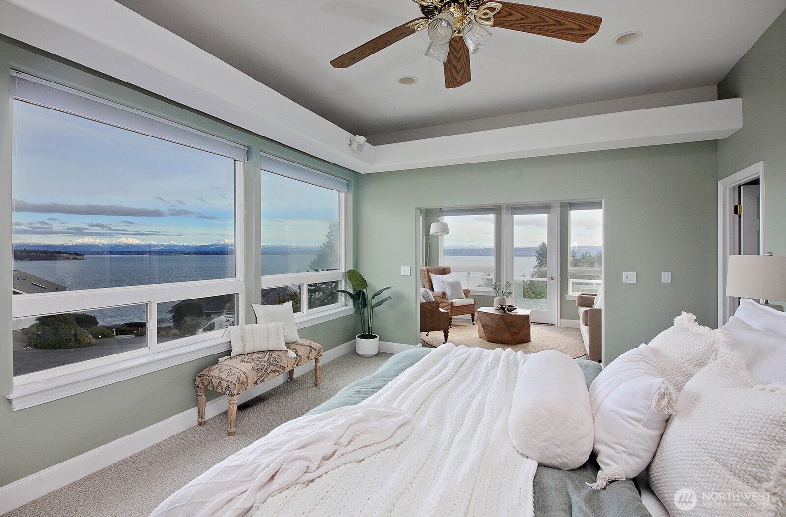 4694 Wrightsman Place Clinton, WA 98236 - Photo 13 of 38 a bedroom with furniture and a large window
