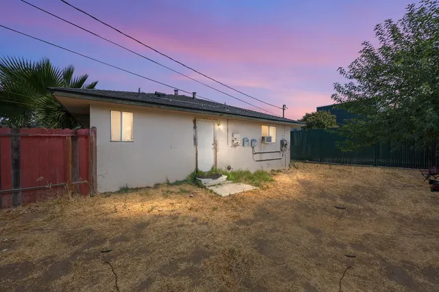 a backyard of a house