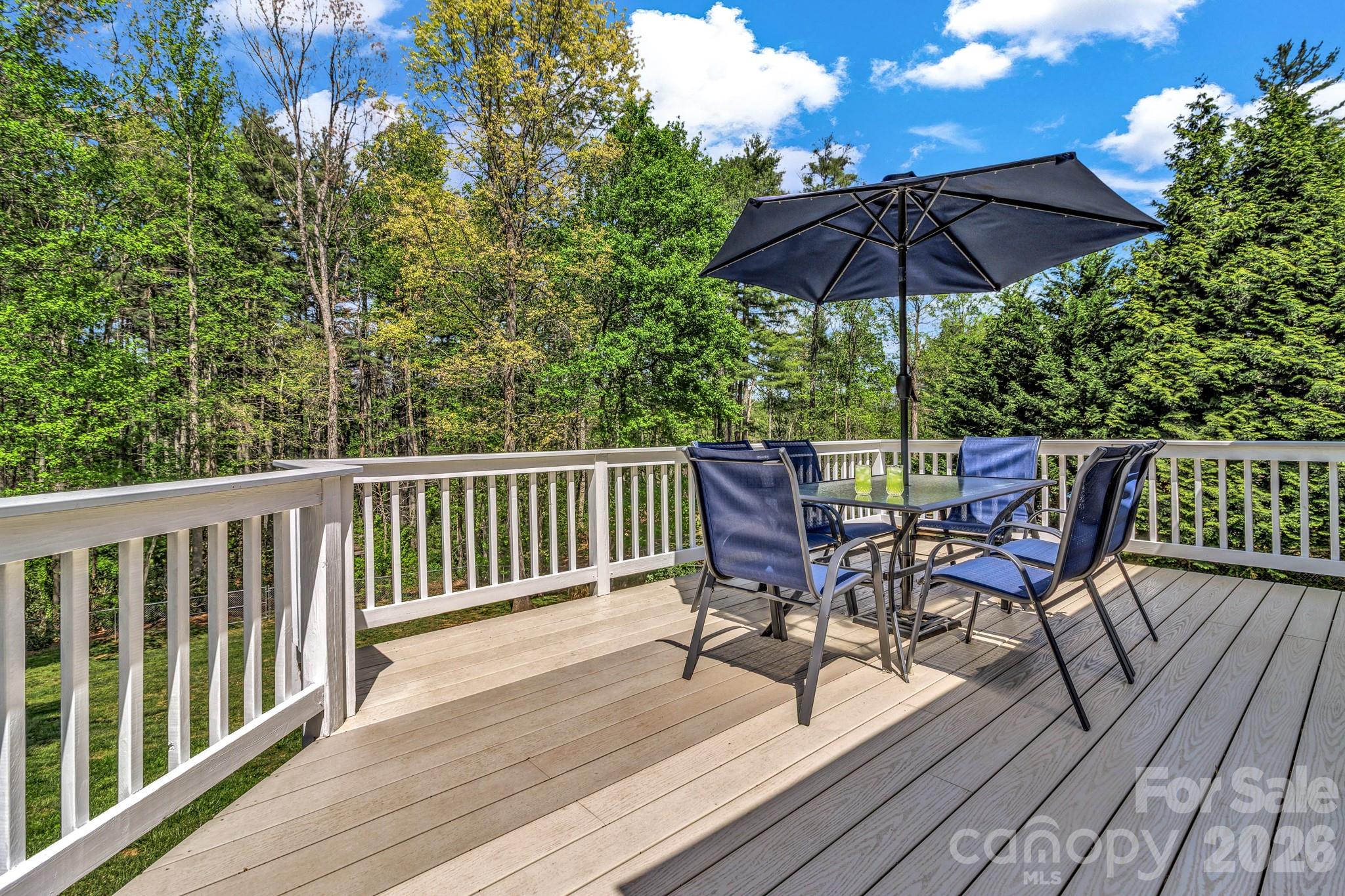152 Joe Jenkins Road Fairview, NC 28730 - Photo 32 of 44 a view of a deck with furniture and wooden floor