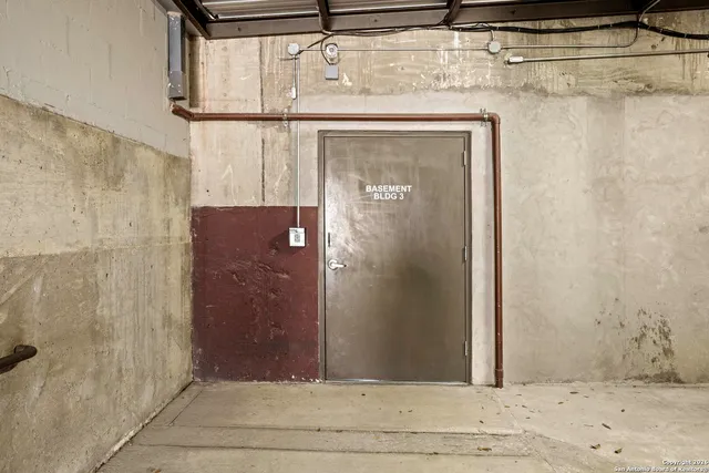 a view of a glass door