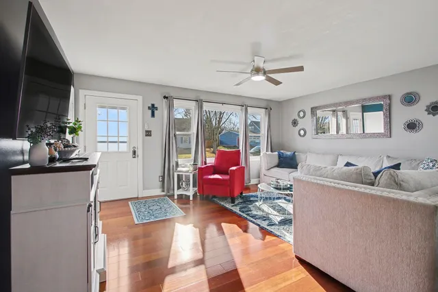 a living room with furniture