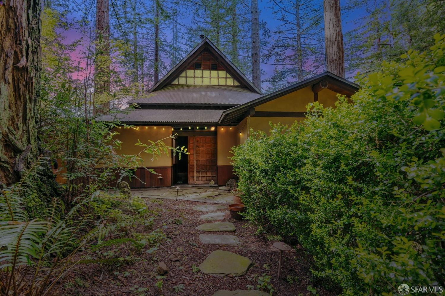 112 Marine Road Woodside, CA 94062 - Photo 22 of 22 a view of a backyard with plants and a patio