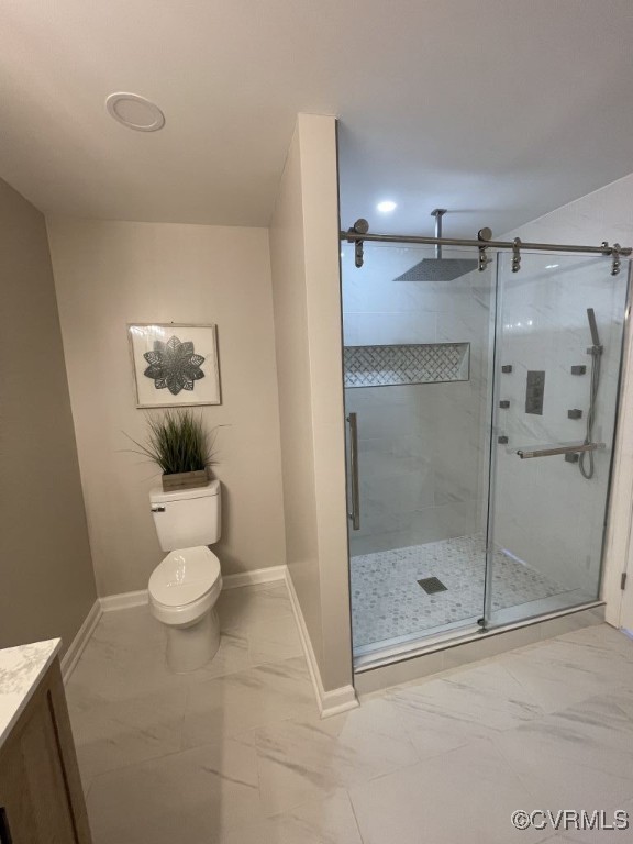 471 Pedro Pitts Road Caret, VA 22436 - Photo 11 of 19 Full bath with marble finish floor, a stall shower