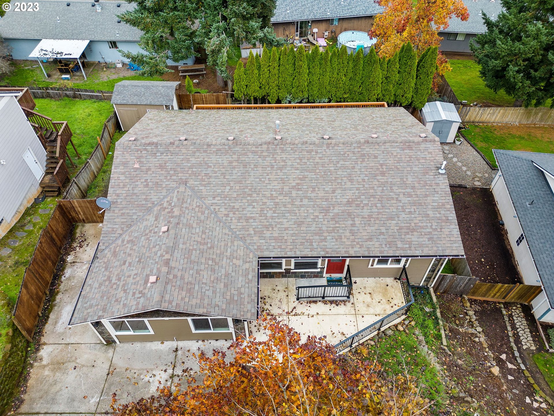 1635 Davis Road South Salem, OR 97306 - Photo 3 of 46 an aerial view of a house with swimming pool and patio