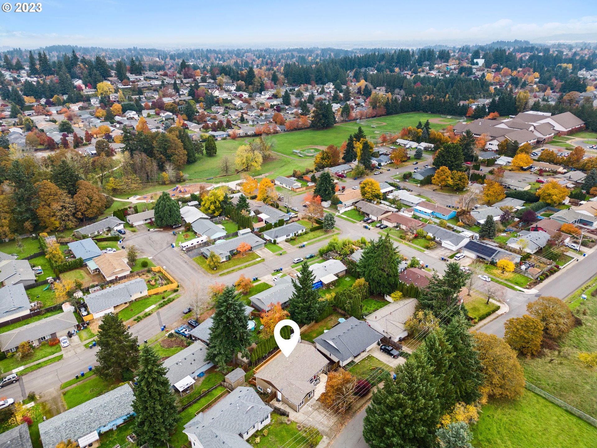 1635 Davis Road South Salem, OR 97306 - Photo 9 of 46 an aerial view of residential houses with outdoor space