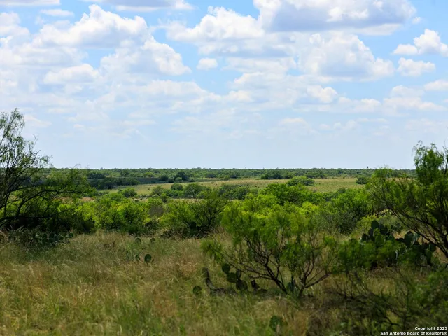 a view of a lake with houses in back