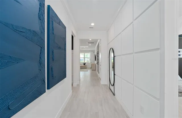 a view of hallway with stairs